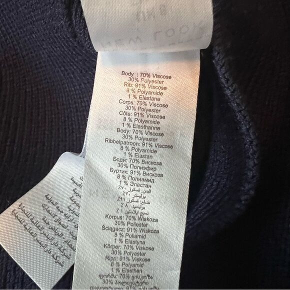 New look wide leg navy knit striped pants. Size 4 - Picture 9 of 11